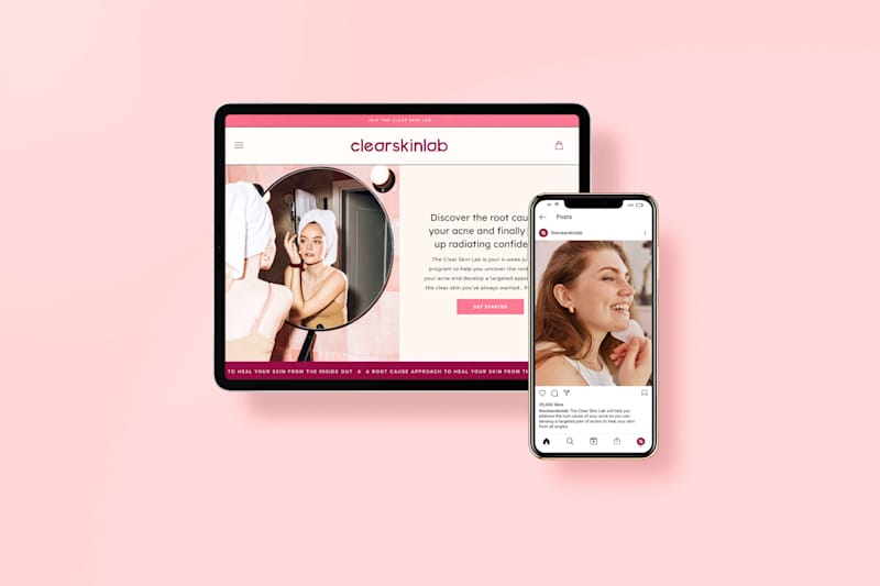 Cover image for The Clear Skin Lab Brand Identity & Web Design