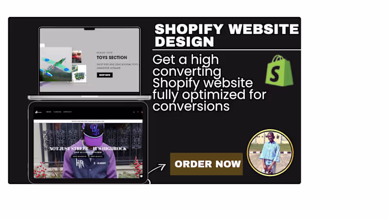 Cover image for Shopify website design, or develop & setup Shopify store