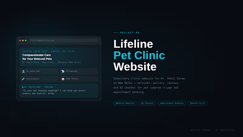 Cover image for Lifeline Pet Clinic — Veterinary