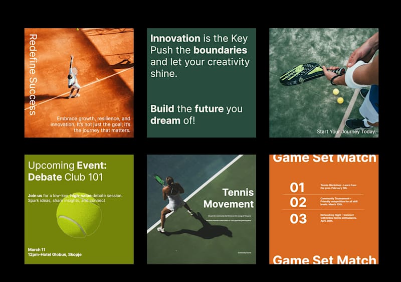 Cover image for Tennis club Instagram posts