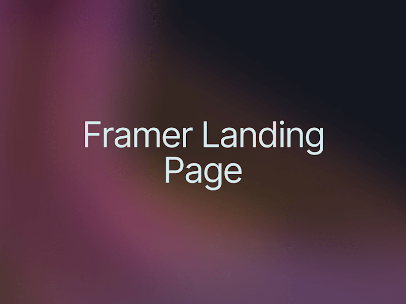 Cover image for Framer Landing Page