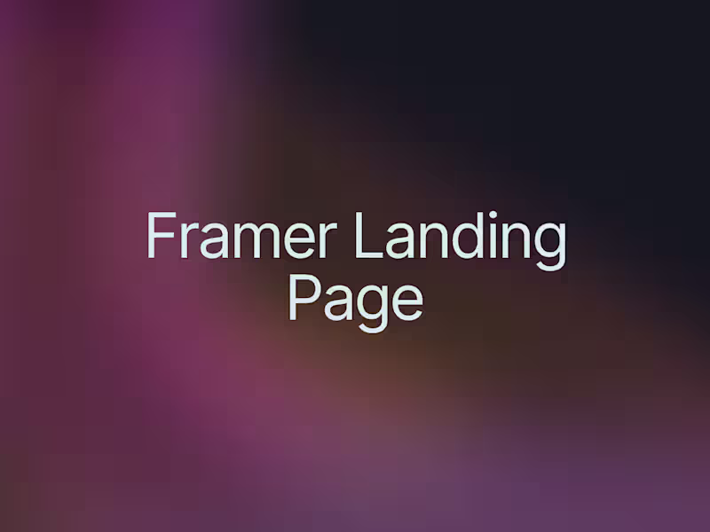 Cover image for Framer Landing Page