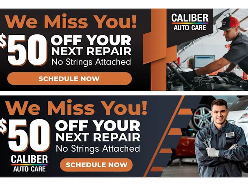 Cover image for Website Banners | 2023 | Caliber Auto, Adobe CC, Illustrator 
