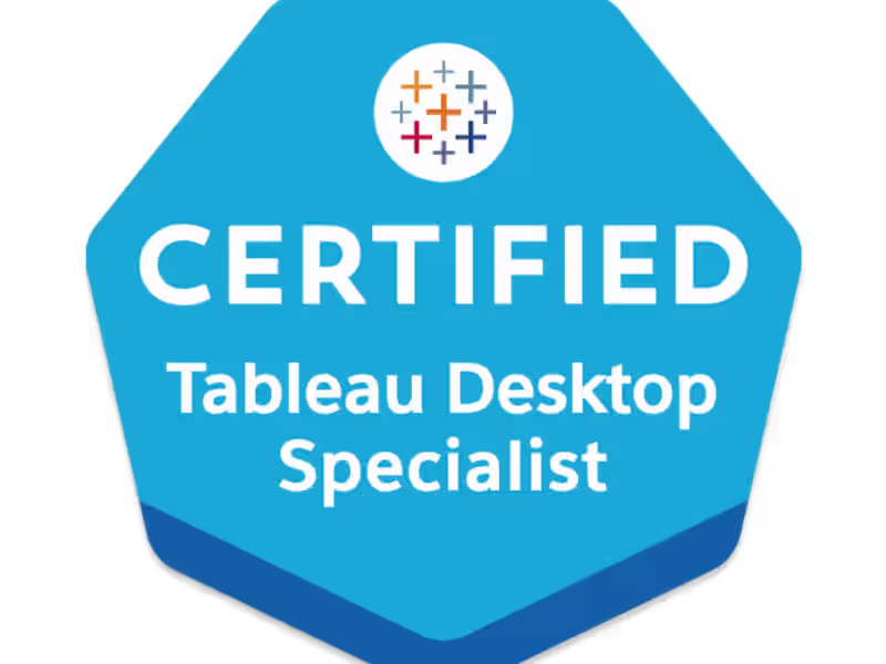 Cover image for Certified Tableau Desktop Specialist