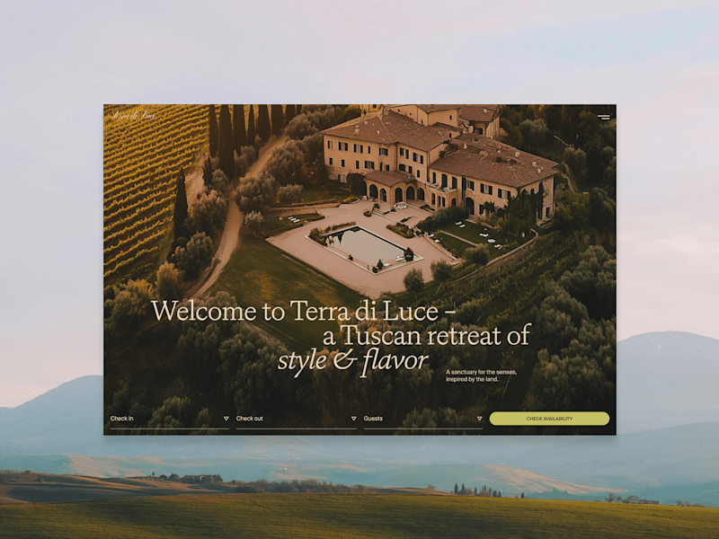 Cover image for Website for the winery and hotel in Tuscany