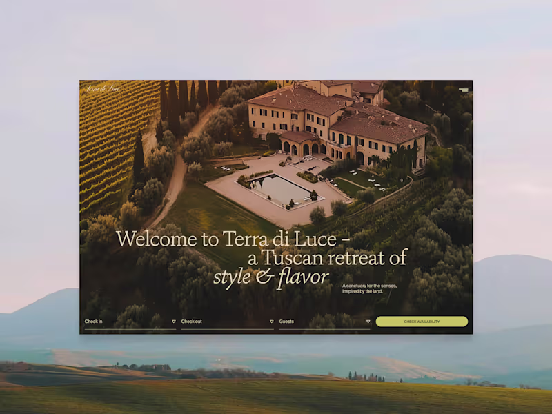 Cover image for Website for the winery and hotel in Tuscany