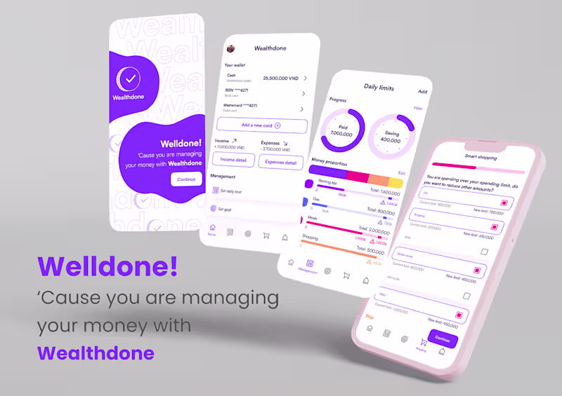 Cover image for Wealthdone - Shopping Money Management App :: Behance