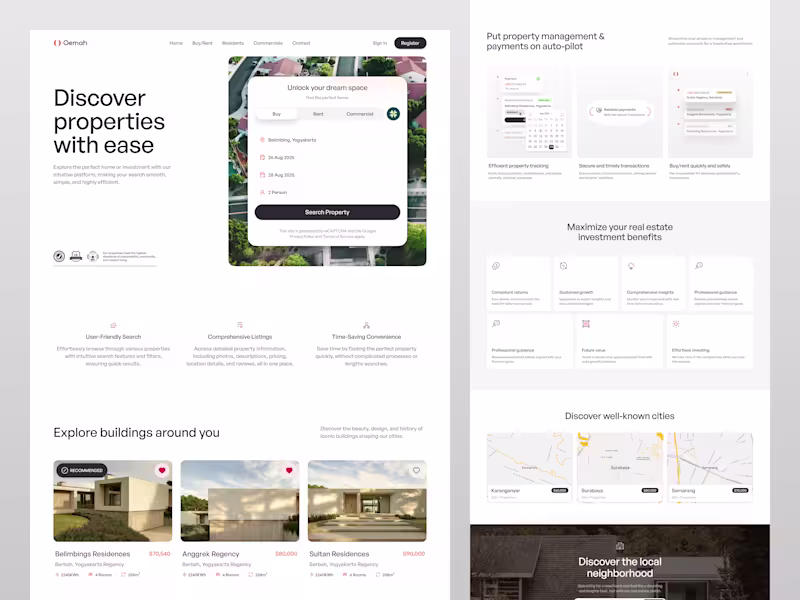 Cover image for Oemah - Real Estate Landing Page