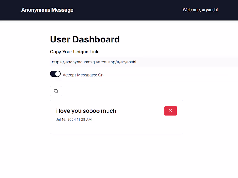 Cover image for Anonymous Messaging App