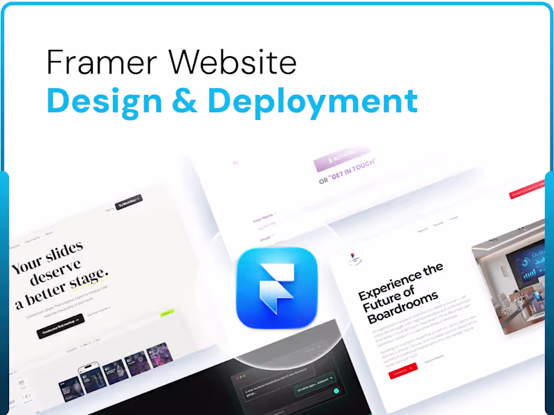 Cover image for Framer Website Design & Deployment (4 to 6 Pages)