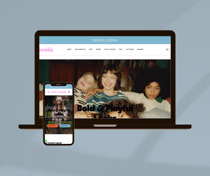 Cover image for Project: Hello Cecelia
Role: Senior Shopify