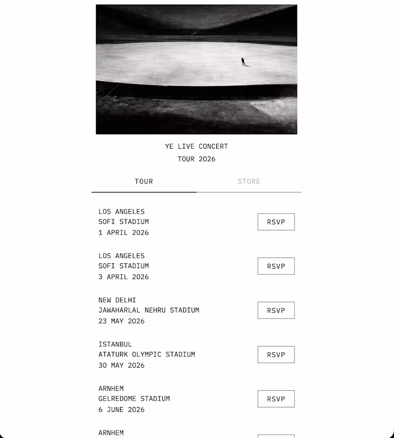 Cover image for tour.yeezy.com