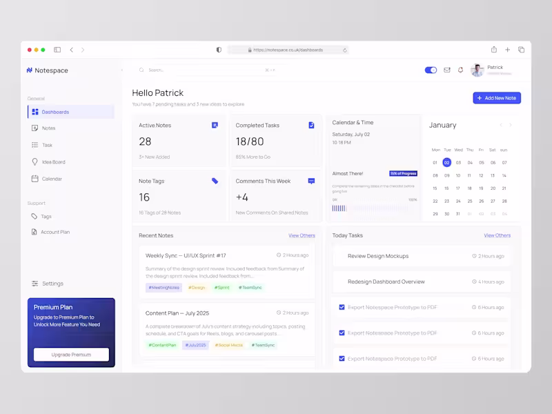 Cover image for Notespace - Advanced Note Taking & Productivity Dashboard SaaS