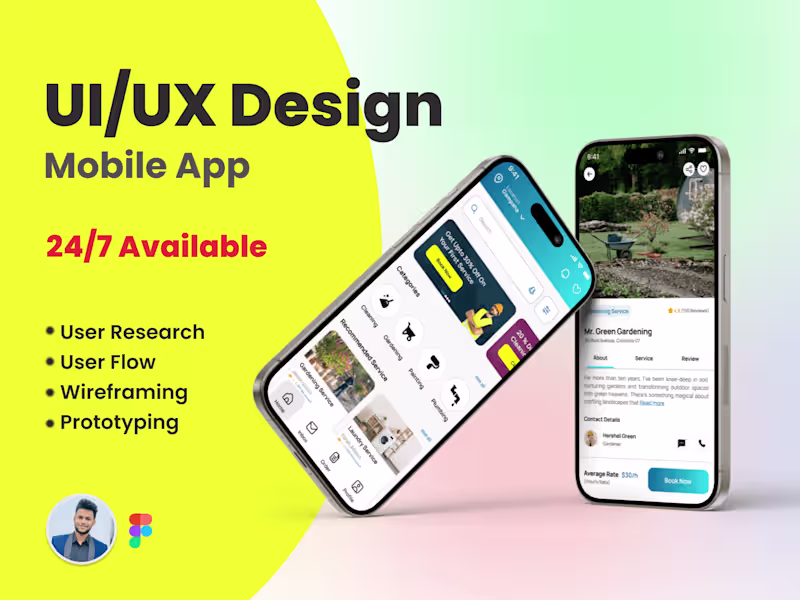 Cover image for UI/UX Design For Mobile Apps With Wireframe & Prototype
