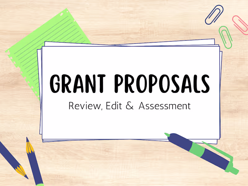 Cover image for Grant Proposal Edit & Assessment