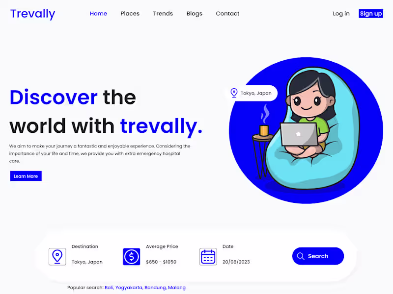 Cover image for Travelly website design