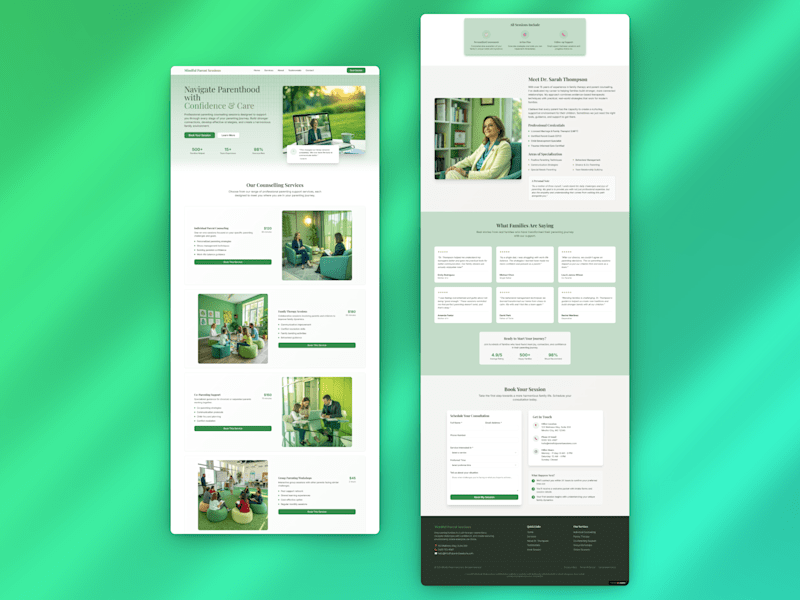 Cover image for Mindful Parent Sessions Landing Page Design