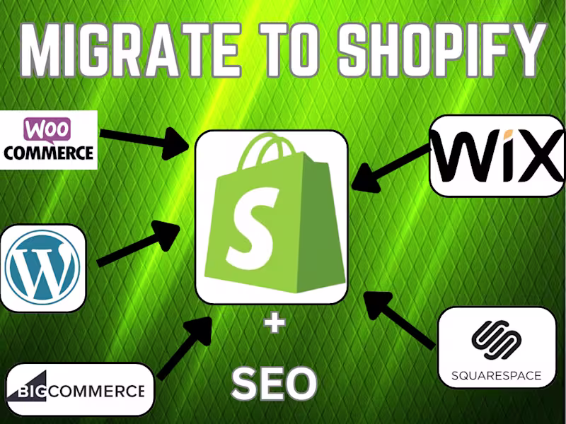 Cover image for I will migrate squarespace wix wordpress to shopify website