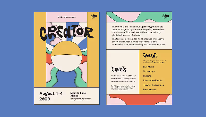 Cover image for Brand Design & Illustration for Creator Festival on Behance