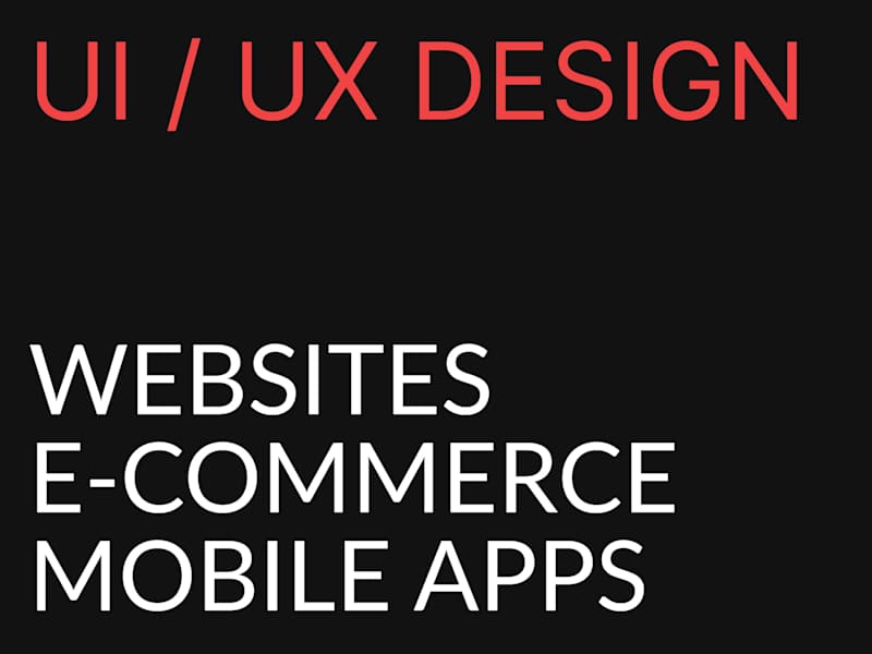 Cover image for UI & UX Design for a website, e-commerce, web and mobile app