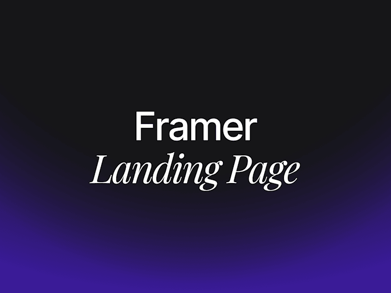 Cover image for Framer Landing Page