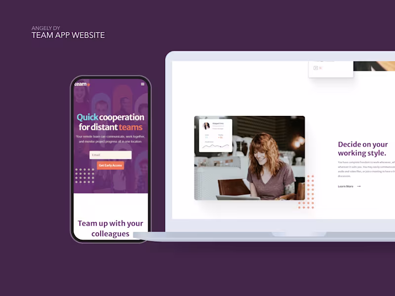 Cover image for Team App Web Design| Angely Dy