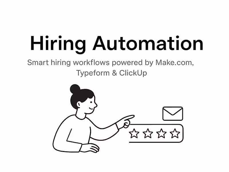 Cover image for Hiring System (Make.com + ClickUp + TypeForm)