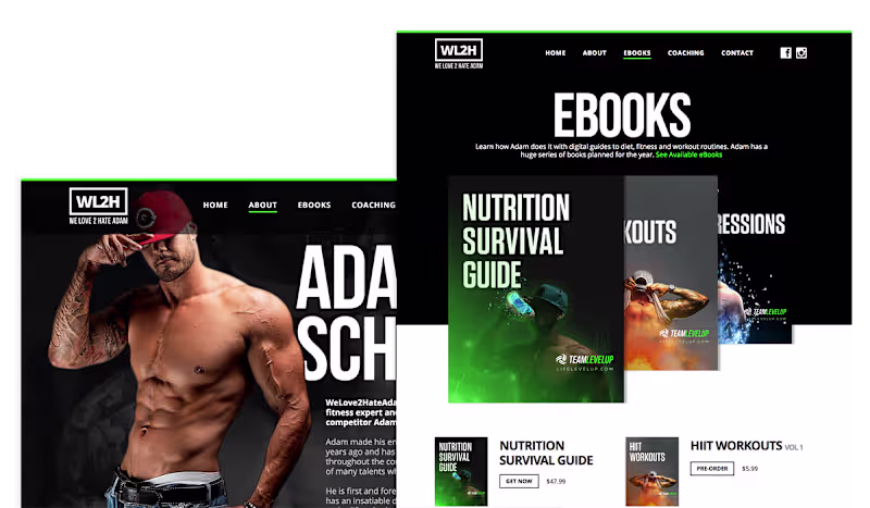 Cover image for Redesign of Fitness Influencer, Adam Schafer's Website