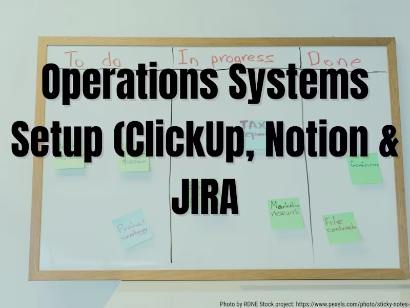 Cover image for Operations Systems Management Setup (ClickUp, Notion & JIRA)
