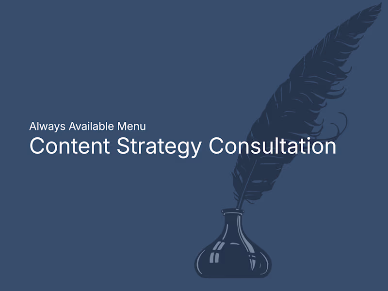 Cover image for Content Strategy Consultation