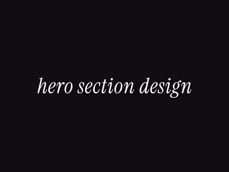 Cover image for Hero Section Design