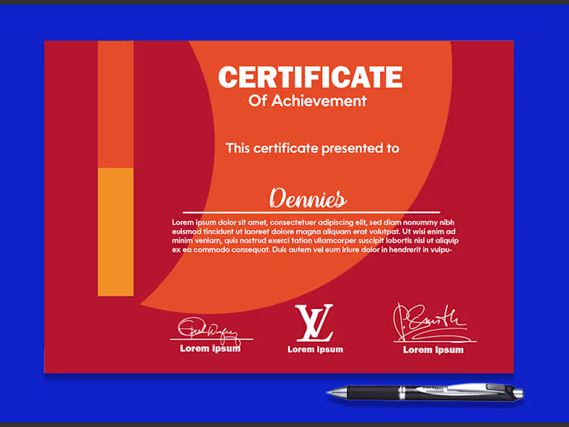 Cover image for  I will provide professional custom certificates design in 24hrs