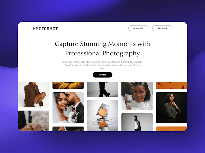 Cover image for Photography Portfolio- Hero Section Design