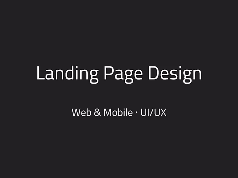Cover image for Landing page design that converts — clean, fast, sharp