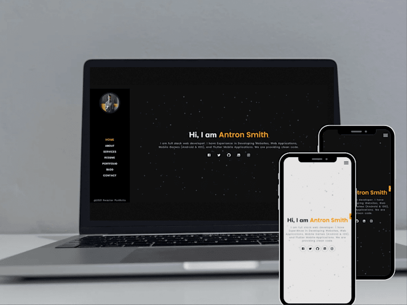 Cover image for Modern Personal Portfolio template/ Dark light mode