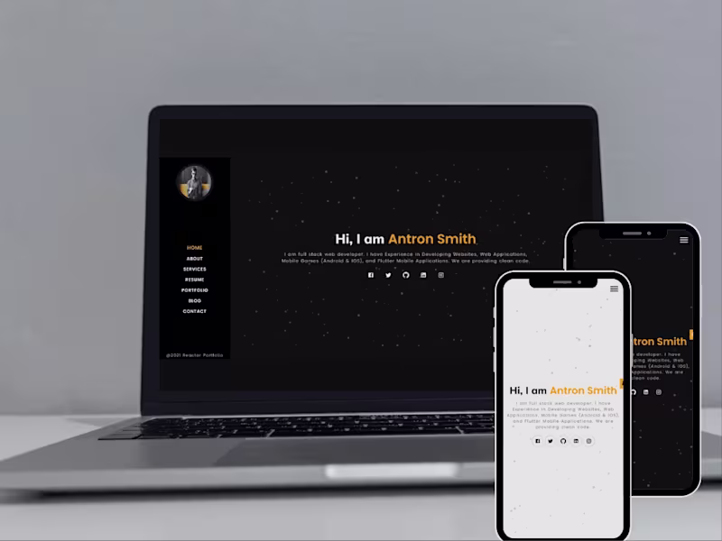 Cover image for Modern Personal Portfolio template/ Dark light mode