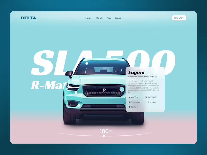 Cover image for Delta Car - Hero section concept (Freebie)