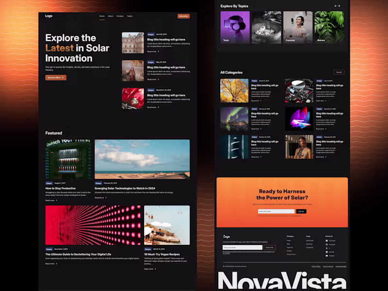 Cover image for NovaVista: Blog Page Website Design