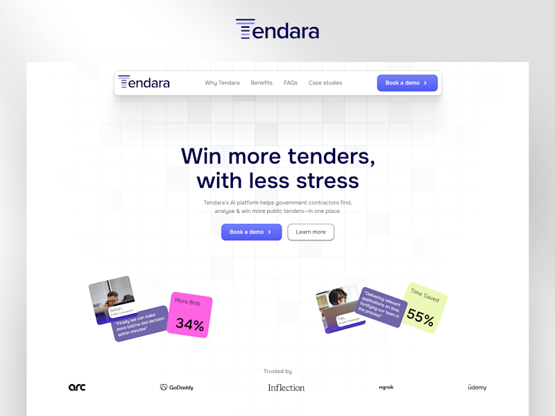 Cover image for Tendara.ai - Framer website redesign