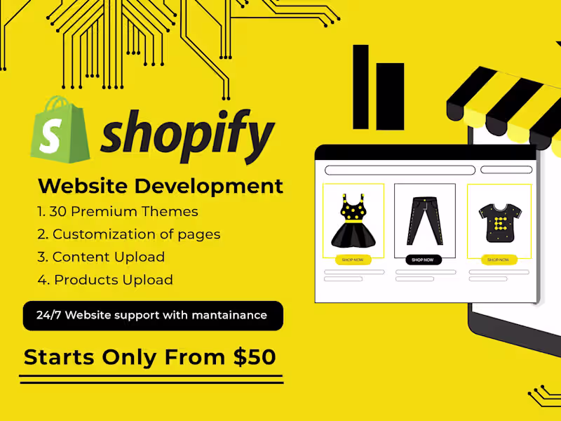 Cover image for Will build you a Shopify Drop shipping Website