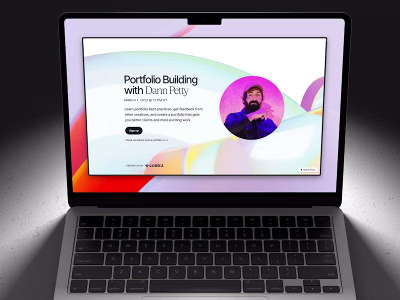 Cover image for Contra Portfolio Building Event: Framer Development