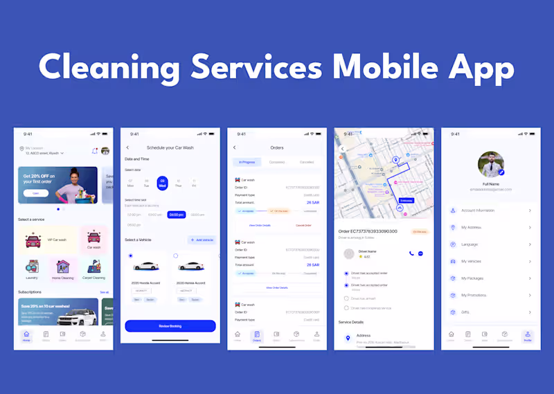 Cover image for User-Friendly Cleaning Service App Design