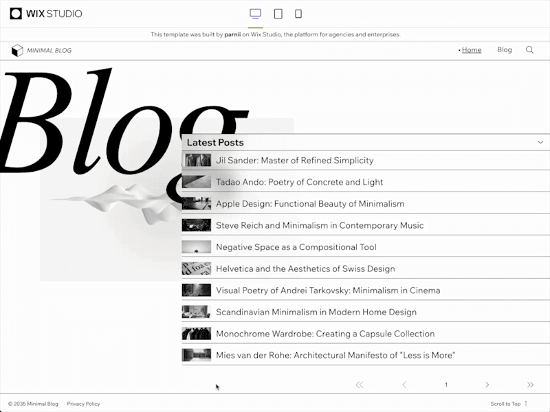 Cover image for Designing the Minimalist Blog Wix Studio Website Templates