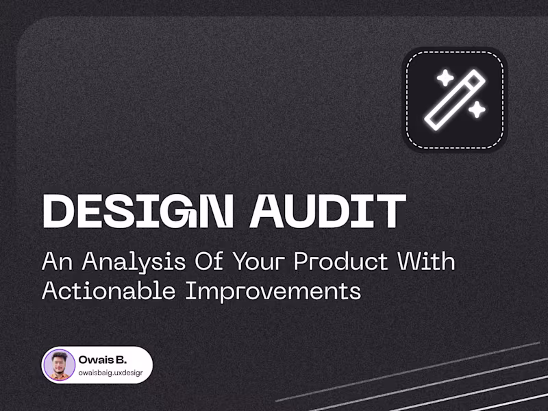 Cover image for A Design Audit for clear, Actionable Product Insights