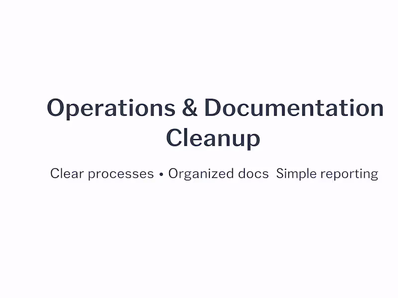 Cover image for Operations & Documentation Cleanup for Small Teams