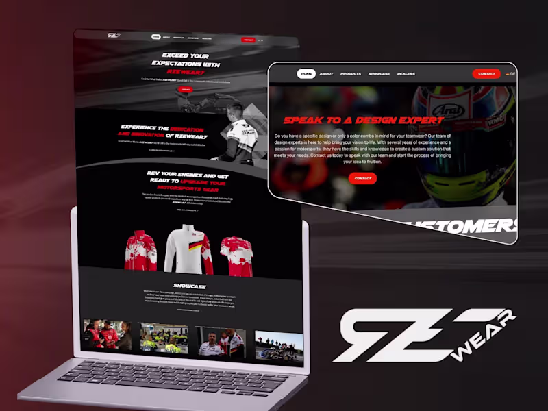 Cover image for Motorsports Gear Brand Website |