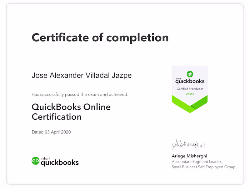 Cover image for QuickBooks Pro Advisor Certification