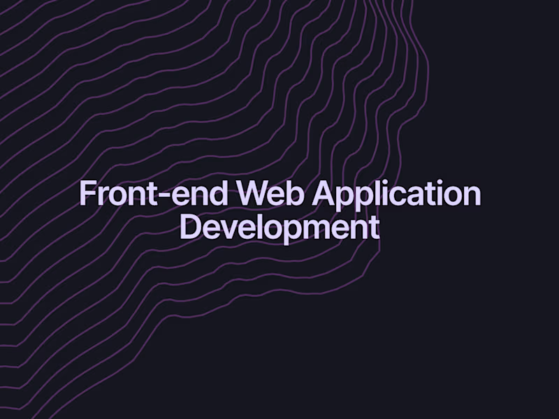 Cover image for Front-end Web Application Development