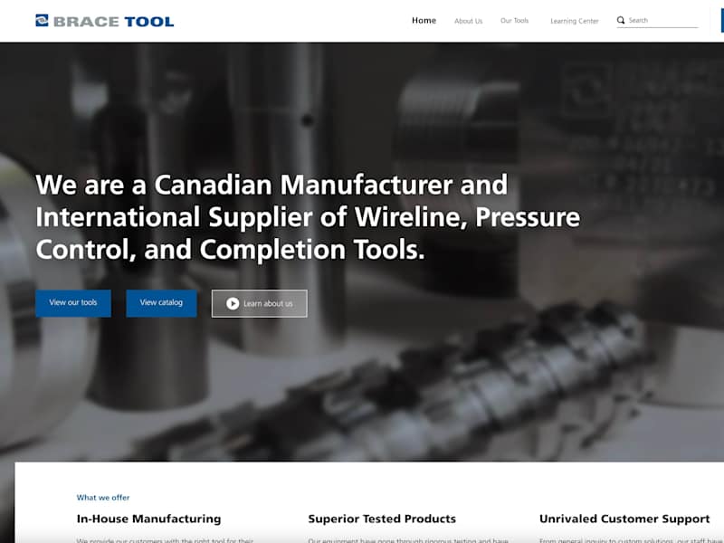 Cover image for Website Design & Build for Brace Tool Inc.