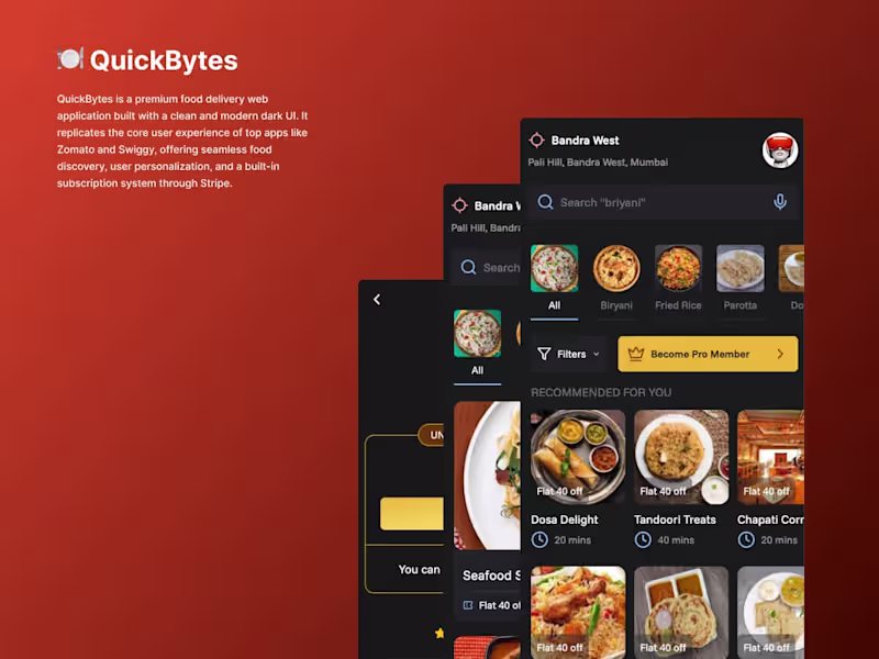 Cover image for QuickBytes Food Delivery Web App
